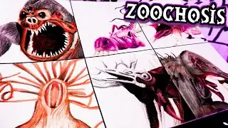 ZOOCHOSIS - COMO DIBUJAR | EASY | PASO A PASO | ALL Monster Animals & Bosses Jumpscares -How To Draw