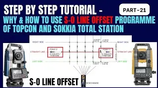 How to use s-o line offset function in topcon and sokkia total station