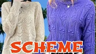 Схемы на женские свитера. Patterns for women's sweaters.