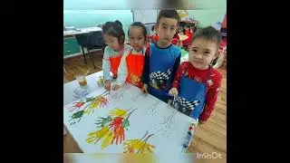 дәстүрден тыс сурет салу" Күзгі ағаштар" Нетрадиционное рисования: "Осень"