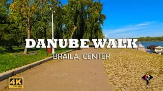 4k Walking Tour of the DANUBE | Braila, center | Port town | 🇷🇴