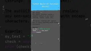 Python Built-in Function ascii()