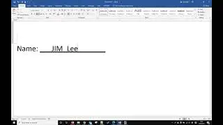 MS Word how to add fillable line