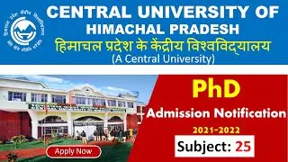 PhD Admission 2021 in Central University of Himachal Pradesh | PhD Admission Notice 2021