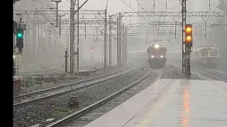Train in Extreme Rains | 11401 Mumbai CST Adilabad Nandigram Express with WAP4 - Indian Railways