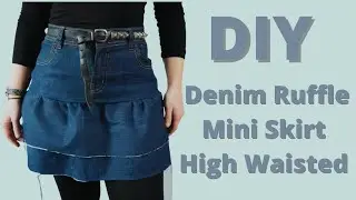 Diy | Ruffled Denim Mini Skirt | High Waist Jean Skirt