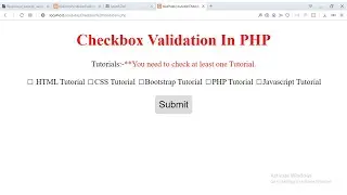 Multiple checkbox validation in php | How to get Multiple Checkbox values in php | radio button