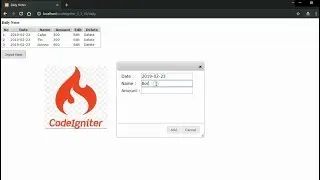 Codeigniter 3.1.10 Add, Edit, Delete, jquery ajax, jquery-ui