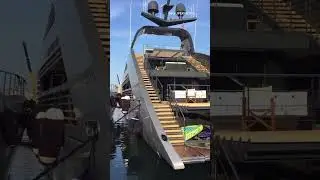 Wait for the stairs.. Superyacht Ocean Sapphire with her unique exterior design