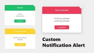 Alert Notification Message in HTML CSS & JavaScript