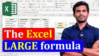 How to use the LARGE formula in Excel