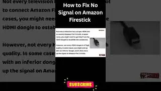 How to Fix No Signal on Amazon Firestick #shorts #shortvideo #amazonfiretv