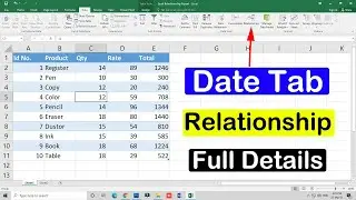 Excel Relationships | How To Use Relationships In Excel | Excel Data Tab Relationship | Data Tab