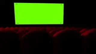 Green Screen | Chroma Key | Cinema screen with green screen and open red seats | 4K | HD