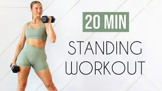 20 MIN FULL BODY STRENGTH & CARDIO - All Standing, No Jumping, Home Workout