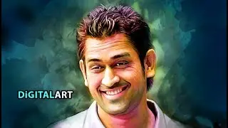 Smudge Painting # Colourful modern Digital Painting # Speed Art # MS Dhoni
