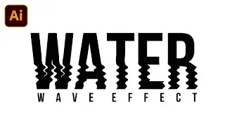 How to Design water wave text effect in Adobe illustrator | Illustrator Tutorials