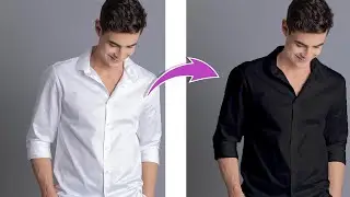 Change White Shirt to Black #shorts #photoshop