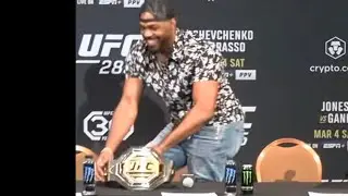 Jon Jones GRABS Valentina Shevchenko's BELT 🤣🤣🤣