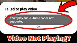 Failed to Play Video | Cant Play audio Codec not supported Problem Solve