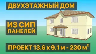 Проект двухэтажного дома из СИП панелей 230 м² | СтеПанСтрой, арт 7693