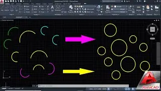 Closing all arcs at Once In AutoCAD Using Autolisp | Convert Multiples Arcs to Circles.