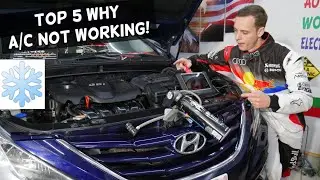 TOP 5 WHY AC AIR CONDITIONER DOES NOT WORK, AC BLOWS HOT ON HYUNDAI SONATA ELANTRA SANTA FE TUCSON V