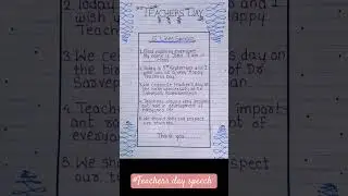 Short Speech on Teachers day 