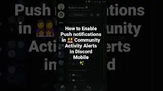 How to Enable Push notifications in 👩‍👩‍👧‍👧 Community Activity Alerts in Discord Mobile ✨#roduz #how