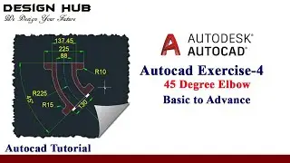 AutoCAD exercise -45 degree elbow