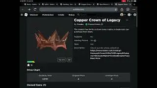 Sniping the  Copper Crown of Legacy Free limited item 