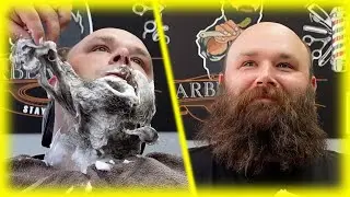 8 Months old Beard Transformation & ASMR Razor Shave + ASMR Chair Massage