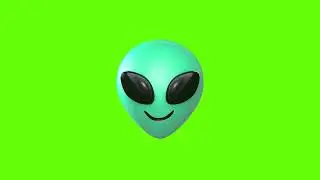 3D Alien Face Emoji Loop Green Screen Animation | Royalty-Free