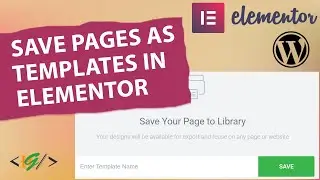 How to Save Pages as Templates in Elementor Template Library in WordPress