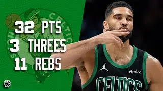 Jayson Tatum 32 pts 3 threes 11 rebs vs Hornets 24/25 season