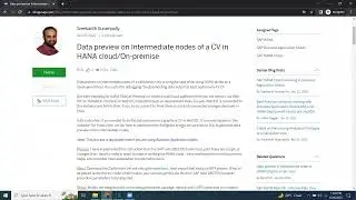 Intermediate nodes data preview of CVs - HANA XSA/cloud