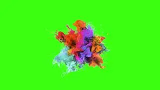 Green screen Colorful explosion, paints, colored smoke, fluid art Animation Footage Download | №172