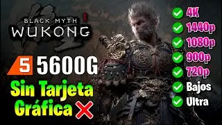 ✅ Black Myth Wukong Benchmark ✅ RYZEN 5 5600G ✅ Sin TARJETA GRÁFICA 🔴 FSR 3 + Frame Generation 🔴