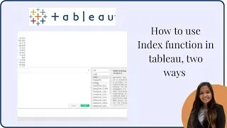 Index Function in tableau | The Index () function in tableau | How to