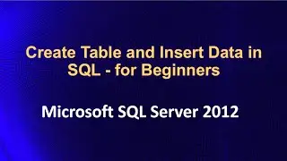 Create Table and Insert Data manually in SQL Database - for Beginners