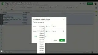 Google Sheets: Freeze, Sort, Hide