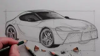 How to Draw a Realistic Car: Toyota Supra