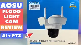 AOSU Floodlight Cam PRO | 3K, PTZ, Ai Powered, 24/7