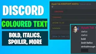 How to Type in Color in DISCORD - How to Make Discord Color Text and Text Formats Bold, Spoiler more