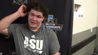 Cohlton Schultz (Arizona State) after Quarterfinals at 285 pounds at 2022 NCAA Championships