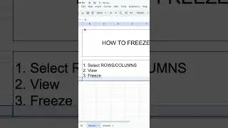 How to Freeze Rows or Columns in Google Sheets #googlesheets #googlesheetstutorial