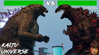 Legendary vs Shin Godzilla Fight With Healthbars - Kaiju Universe 4K