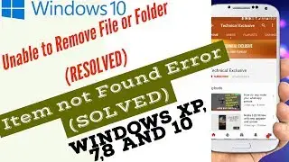 Unable to remove file or folder error