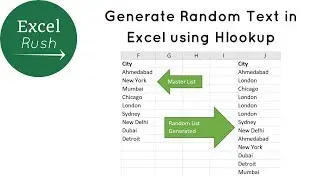 Generate Random Text in Excel using Hlookup