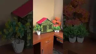 DIY cute tiny house from cardboard box 